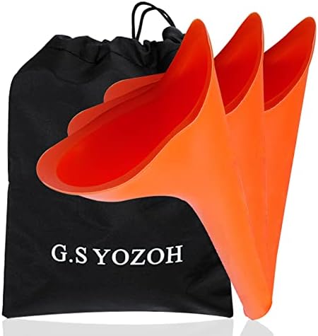 G.S Yozoh Feminino Mulheres de Urinal Funil - Mulheres portáteis Ureinis levantando para fazer xixi reutilizável para o funil, fêmea de viagem para camping, caminhada, atividades ao ar livre, pacote de 3