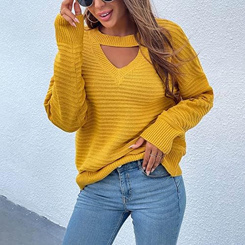 Camisolas para mulheres de manga comprida tops de malha grossos quentes simples camisetas básicas confortáveis ​​para mulheres casuais elegantes