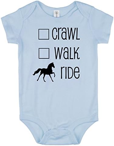 Rastreie, caminhe, passeio de cavalo de bebê para meninos e meninas para meninos - Bodysuit de pônei equestre