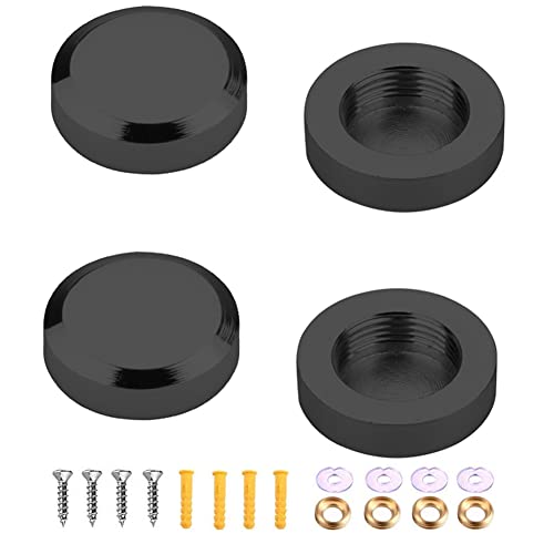 Parafusos espelhos tampa decorativa pregos Material de latão 25 mm/1 polegada 4pcs, preto