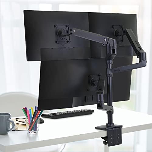 Ergotron - braço de monitor triplo LX, montagem da mesa Vesa - para 3 monitores de até 40 polegadas, 7 a 14 libras cada - preto