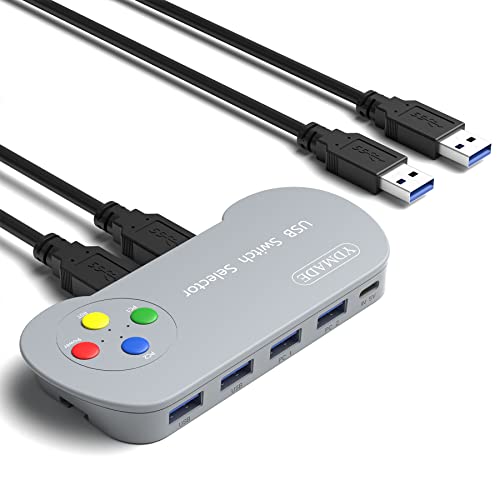 Switch USB, seletor de comutador USB 3.0 com compartilhamento de computador Slide 2 4 Dispositivos USB KVM Switches Hub para PC Teclado