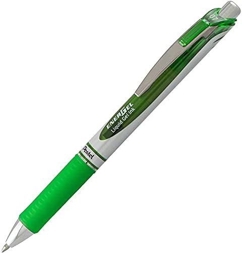 Pentel Energel 0,7 mm RTX Pen de gel líquido retrátil, 10 pacote de novas cores de tinta variada, ponta de metal, linha média,