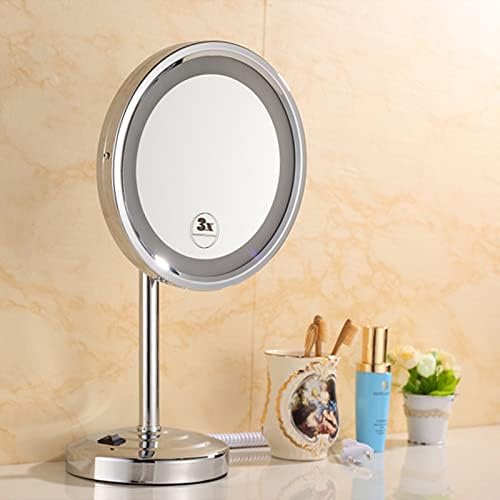 Espelho de maquiagem srvnt com espelho de aumento de espelho leve e de um lado para o suporte 360 ​​° Vanidade giratória HD espelho