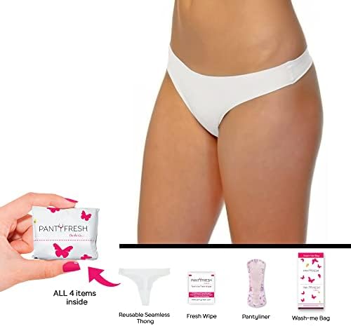 TO-GO Kit de meia-calça inclui 4 itens de roupa de tanga contínua Limpa fresca Pantiliner e Washbag Viagem Primeiro Kit de Higiene Feminina de Emergência de Incontanda