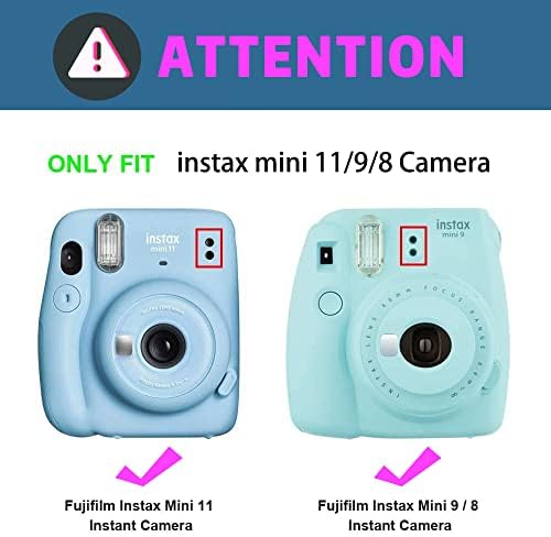 Caixa da câmera Compatível com Fujifilm Instax Mini 11/9/8/ 8+ Câmera instantânea com cinta e bolso ajustáveis
