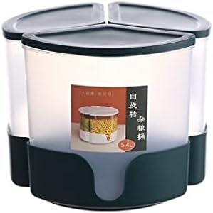 BHVXW 5.4L Dispensador de arroz rotativo Projeto de rotação do balde de cozinha de 3 computações de arroz e contêiner