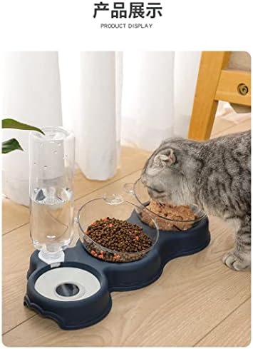 NA gato tigela dupla tigela automática Pet Bowl alimentador de água Dispensador