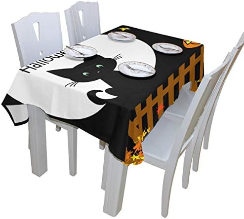 Woor Halloween Time Tolera de mesa Polyester para festa de aniversário Férias de feriado de cozinha de jantar Capas de mesa de decoração