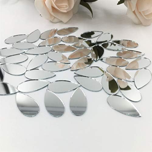 Nuo rui 150pcs 1 x 1/2 telhaporp shapes espelhos artesanais pequenos telhas espelhadas em mosaico para projetos de artesanato
