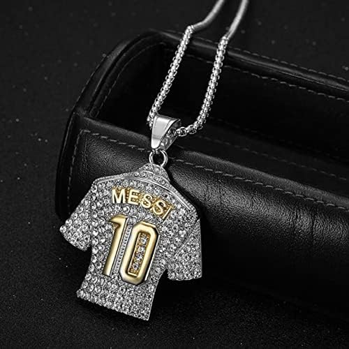Pingente de Jersey de futebol número 10, nº 10 de colar de futebol de camisa para homens, jóias de charme de futebol
