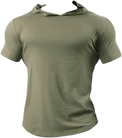 Camisetas casuais com capuz masculino de moda muscular camisetas camisas de treino