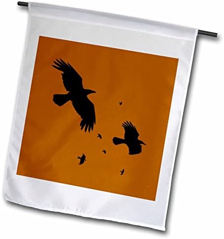 3drose Crows ou Ravens em Silhueta Minimalista de Vôo - Bandeiras