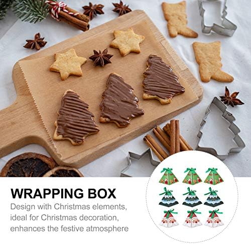 CABILOCK 60PCS Caixas de doces criativas de papel sacos de presente de Natal Caixas de tratamento de doces de Natal