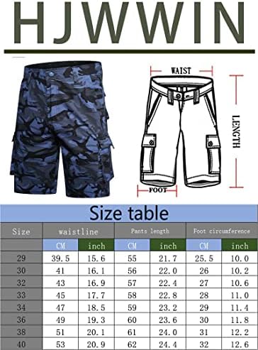 HJWWIN Mens Camo Shorts Relaxados Camuflagem de Culgor de Cotton Fit com bolsos multi -bolsos