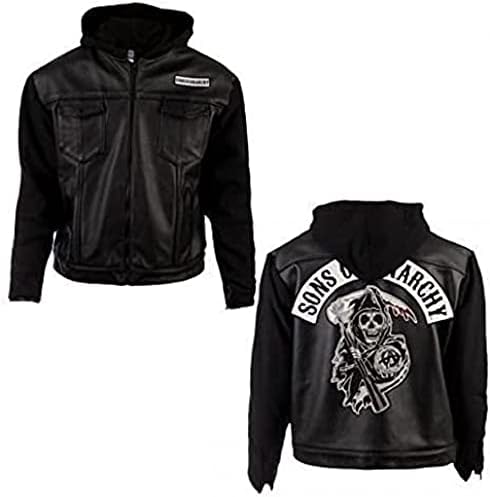 SOA Sons of Anarchy Capuz Biker Club Capital de couro | MOTORA MOTO MOTORCYCHE SOA TV Series Biker Capeled Jacket