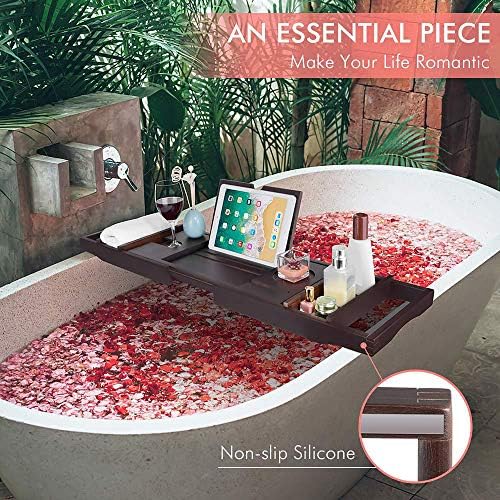Banheira de banheira de bambu yajun bandeja de banheiro com suporte de banheiro embutido para book comprimido de vidro de vidro perfeito