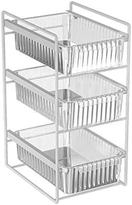 Fizzoqi doméstico para clandestade multi-camada rack de armazenamento de acrílico branco prateleira de armazenamento