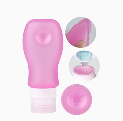 Exemplo de frascos com tampas 3size/set garrafas recarregáveis ​​silicone de maquiagem vazia Viagem de panela de rosto/loção/tubo