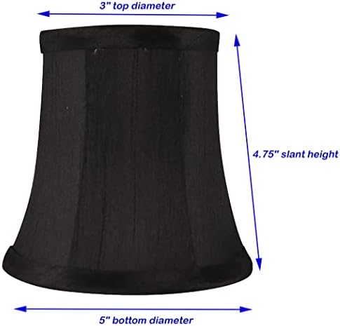 Conjunto de Meriville de 6 clipe de seda em faux preto em tons de lustre, 3,5 polegadas por 5 polegadas por 4,75 polegadas