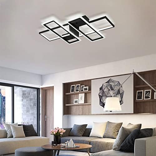 Luz de teto Jaycomey, lâmpada moderna de teto de montagem em descarga de 95W, 4 quadrados de luminária de teto de