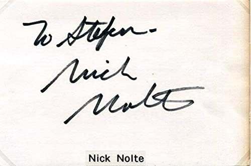 Ator Nick Nolte Autograph, cartão assinado montado