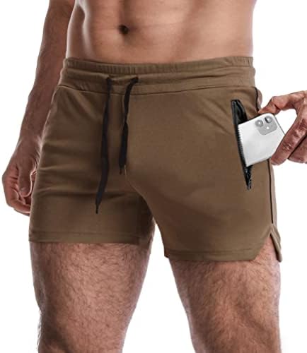 Everworth Men's 3 Segure de exercícios de ginástica rápida academia curta shorts curtos shorts leves para homens com bolsos de