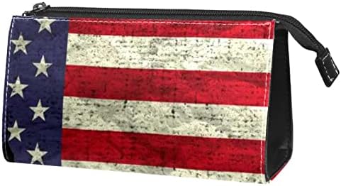 Bolsa de maquiagem tbouobt bolsa de bolsa cosmética da bolsa de bolsa com zíper, bandeira dos EUA Retro Pattern Indianapolis