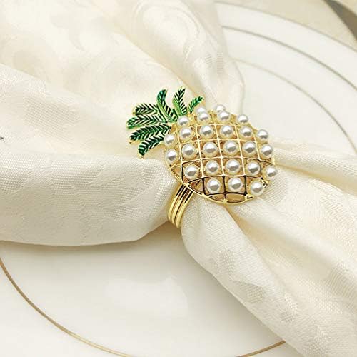 Valiclud decoração anéis de guardanapo mesa de casamento 4pcs abacaxi anéis de guardanapo titulares de guardana