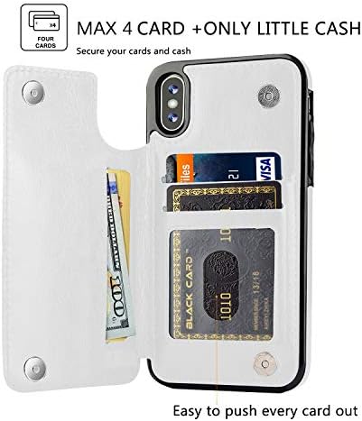 Joyaki iPhone XS Max Wallet Case, iPhone XS Max Case com porta-cartão, estojo de couro fino com capa de proteção à prova de choques e um protetor de tela livre para iPhone XS máx.