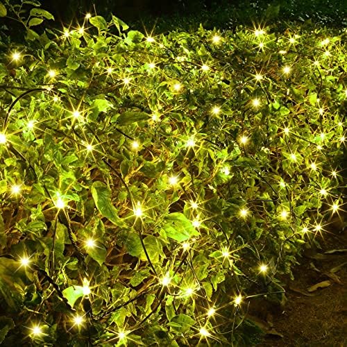 Natal 200 Luzes de rede Warm White Incandescent Light Bushs Decorações internas ao ar livre, luzes de Natal, luzes de fita de Natal