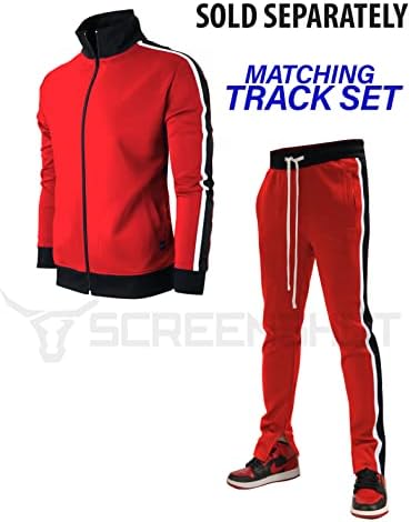 Captura de tela Mens Hip Hop Premium Slim Fit Comfort Track Jacket - Athletic Fitness Fashion Urban Lifestyle Streetwear Top