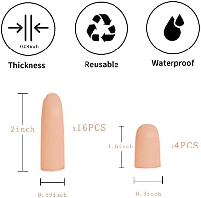ZXFUTURE 16PCS Gel Cots de dedos Protetores de dedo Caps de dedos Proteção da ponta dos dedos de silicone - proporcione