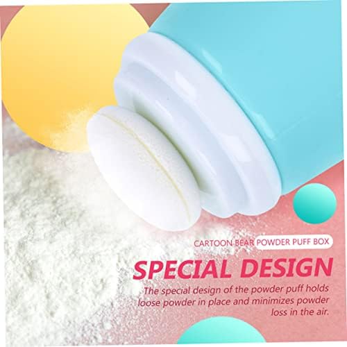 SOLustre 2pcs Baby Puff Box Powder Recectadores de pó bebê Powders Travel Dispensador Contêineres de viagem Powor Powder Power pó jarra de esponja sintética caixa de armazenamento portátil bebê bebê bebê