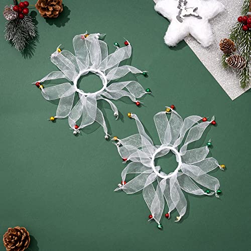 Madison Tyler 2pcs Cabelos elásticos de natal, lacunas de fita transparentes com jingle sells Natal, presentes de férias para crianças