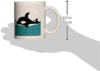 3drose Mug_58603_1 Baleia Orca fofa no oceano na caneca de cerâmica noturna, 11 onças
