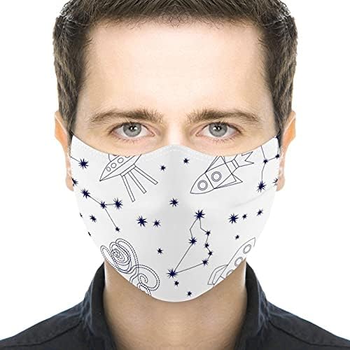 Criador de pó de poeira tampas de roupas de segurança máscaras de tecido de tecido design estrelado céu voador de pires de