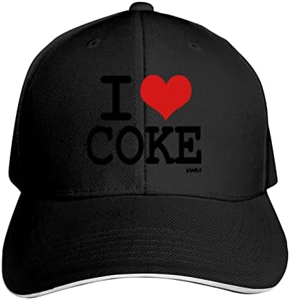 Eu amo coca -cola por wam unissex ajustável em beisebol casquette chapéu de sanduíche