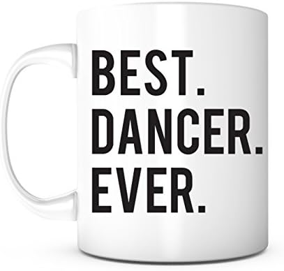 Melhor dançarino Ever-11 onça de caneca de cerâmica branca, presente para dançarino de dança parceiro de dança, caneca de
