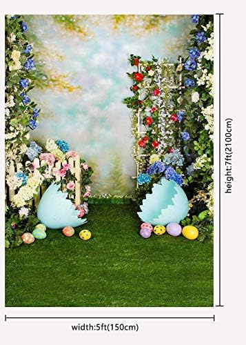 Cenários de páscoa da primavera cenários de páscoa da primavera ovos coloridos ovos coloridos de grama de grama florestal retro 5x7ft parede de madeira chuveiro de páscoa de páscoa banner