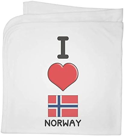 Azeeda 'I Love Norway' Cotton Baby Blanket / Shawl
