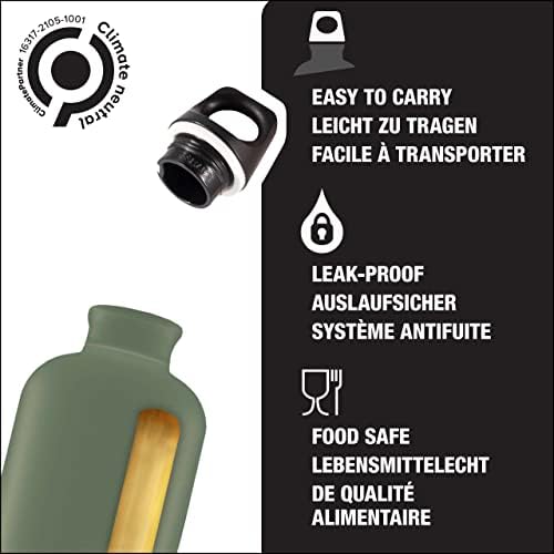 Sigg - garrafa de água de alumínio - verde de folhas de viajante - Certificado neutro de clima - Adequado para bebidas carbonatadas - à prova de vazamentos e leve - BPA Free - 20 oz
