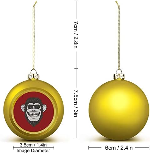 Ornamentos engraçados de bolas de Natal de macacos definidos grandes decorações de árvores de Natal Bluk para 2pcs externos externos
