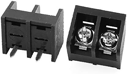 X-Dree 24pcs 300V 25a 2 Posição 10mm Pitch PCB Única placa de parafuso preto Conector de bloco de barreira de parafuso preto (24