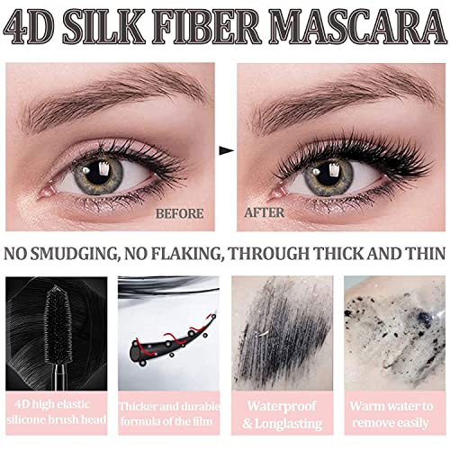 4D Silk Fiber Lash Rímel Extensão líquida Maquiagem Kit de cílios de olho de olho luxuriosamente mais longos de cílios volumosos