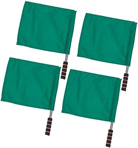 Bandeiras de canto de futebol VeeMoon 4pcs bandeiras de árbitros de mão com alça de aço inoxidável, bandeiras de lines de futebol,