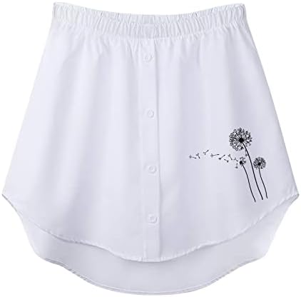 Extender camisas de camadas em camadas para mulheres de tamanho superior de tampa de primeira varredura de meia saia de meia saia casual
