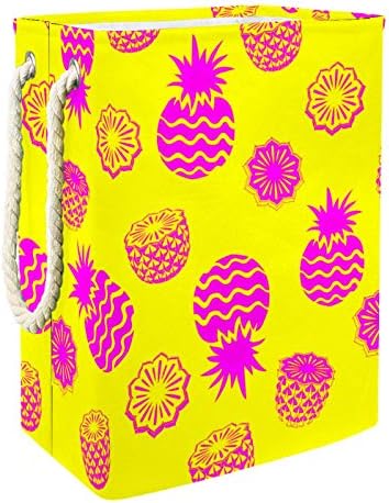 Deyya Fruit Yellow Reladeiras cestas cestam altas resistentes dobráveis ​​para crianças adultas meninos adolescentes meninas em quartos banheiro 19.3x11.8x15.9 em/49x30x40.5 cm