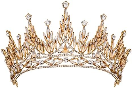 Sweetv tiaras e coroas para mulheres, tiara de casamento para noiva, shinestone rainha coroa, figurino de cristal acessórios
