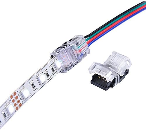 Conector de LED Qijie RGB para 10 mm de luz de tira à prova d'água não à prova de água/silicone, 4 pinos para o terminal de emenda de